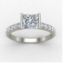 Princess Cut Solitaire Silver Ring