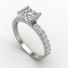 Princess Cut Solitaire Silver Ring