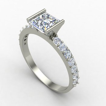 Princess Cut Solitaire Silver Ring Princess Cut Solitaire Silver Ring