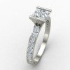 Princess Cut Solitaire Silver Ring