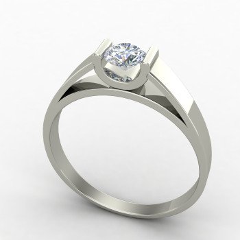 Silver Solitaire Engagement Ring