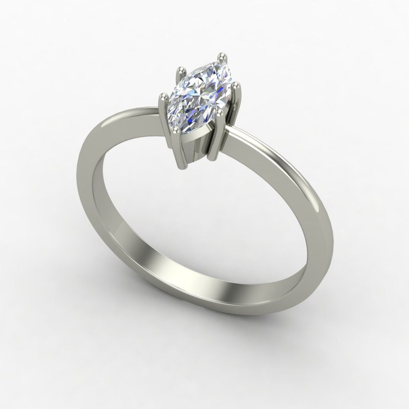 Marquise-Cut Diamond Solitaire Ring Marquise-Cut Diamond Solitaire Ring