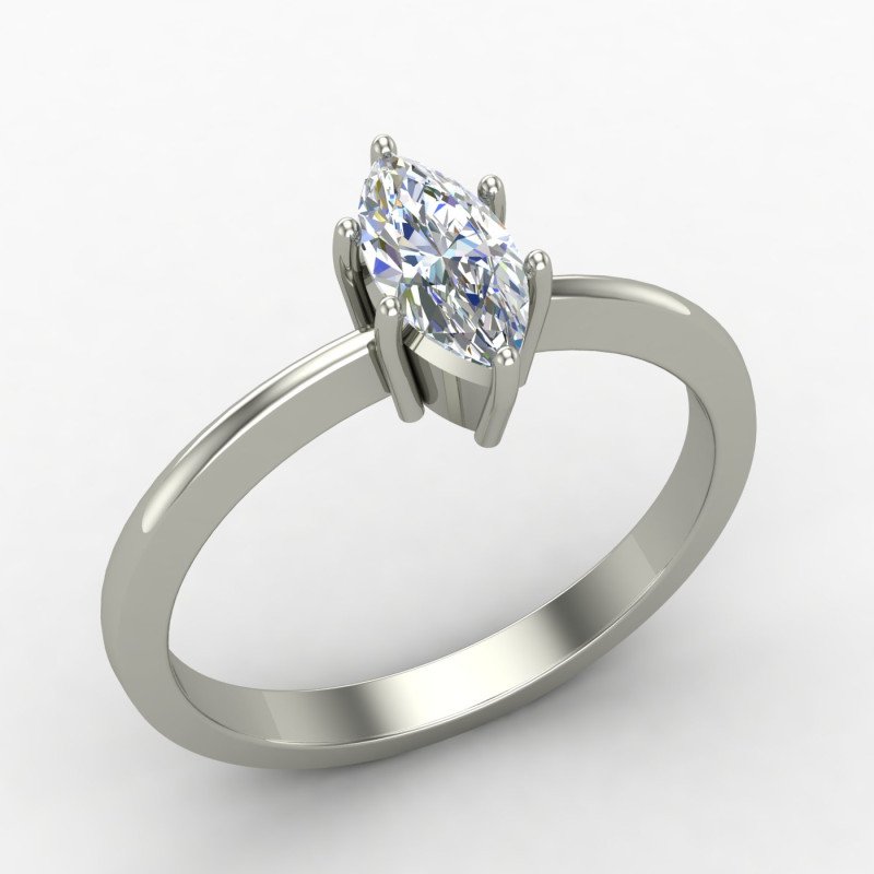 Marquise-Cut Diamond Solitaire Ring Marquise-Cut Diamond Solitaire Ring
