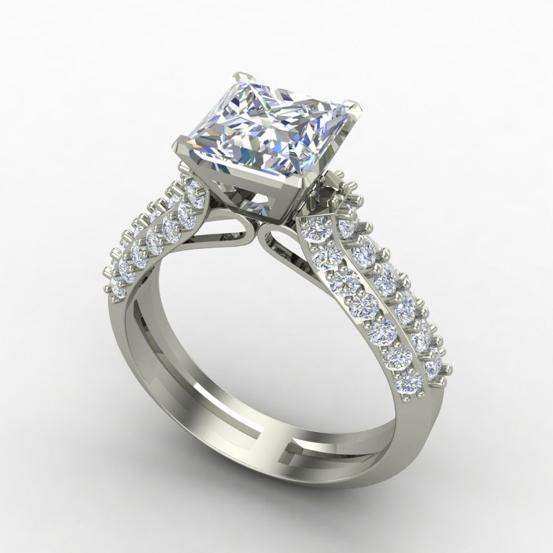 Princess-Cut Solitaire Wedding Ring