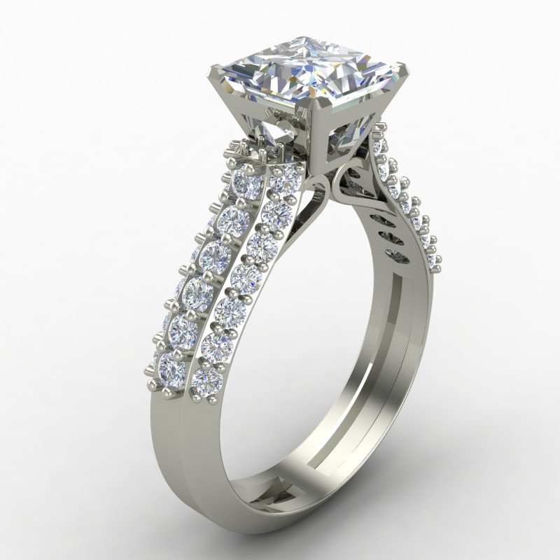 Princess-Cut Solitaire Wedding Ring