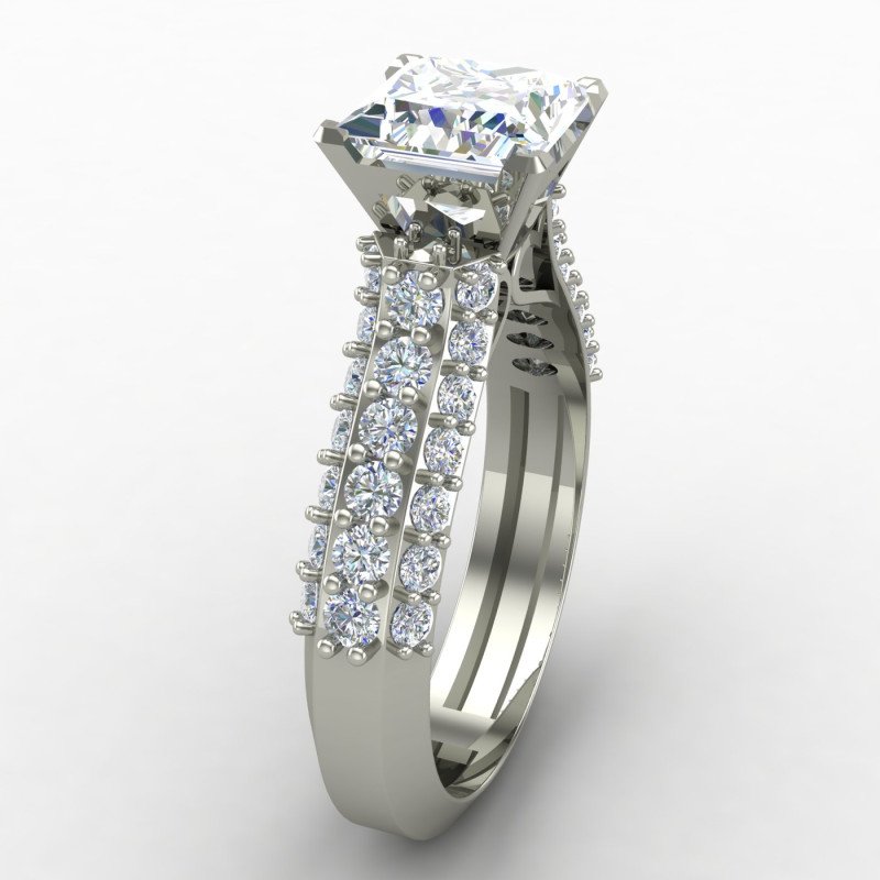 Princess-Cut Solitaire Wedding Ring