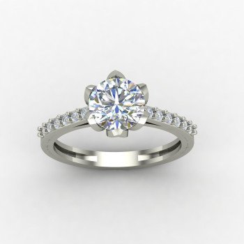 Silver Solitaire Ring with Cubic Zirconia