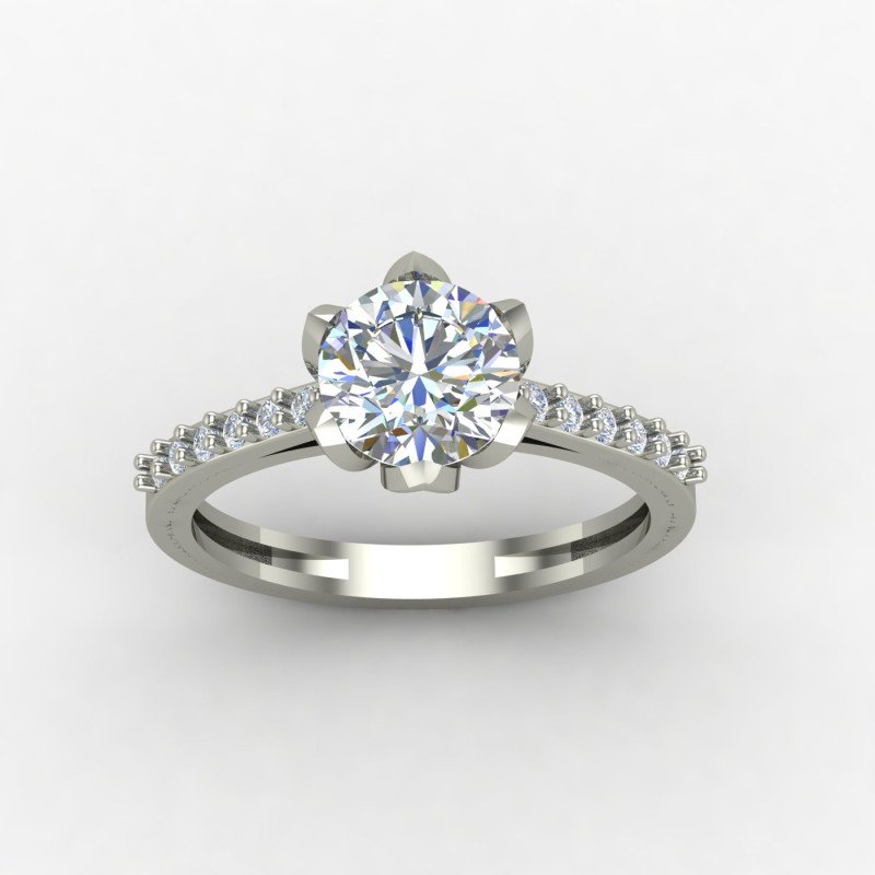 Silver Solitaire Ring with Cubic Zirconia Silver Solitaire Ring with Cubic Zirconia