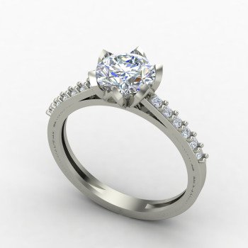 Silver Solitaire Ring with Cubic Zirconia Silver Solitaire Ring with Cubic Zirconia