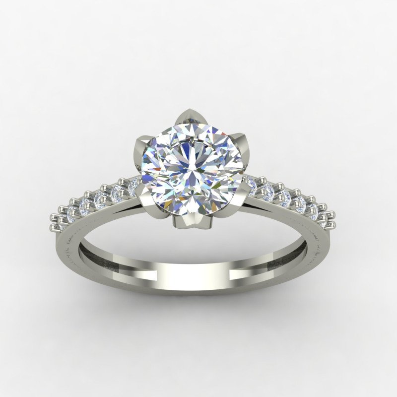 Silver Solitaire Ring with Cubic Zirconia Silver Solitaire Ring with Cubic Zirconia