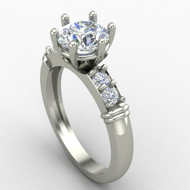 Thin Band Solitaire Engagement Ring
