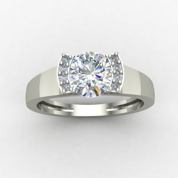 Vintage Style Solitaire Silver Ring