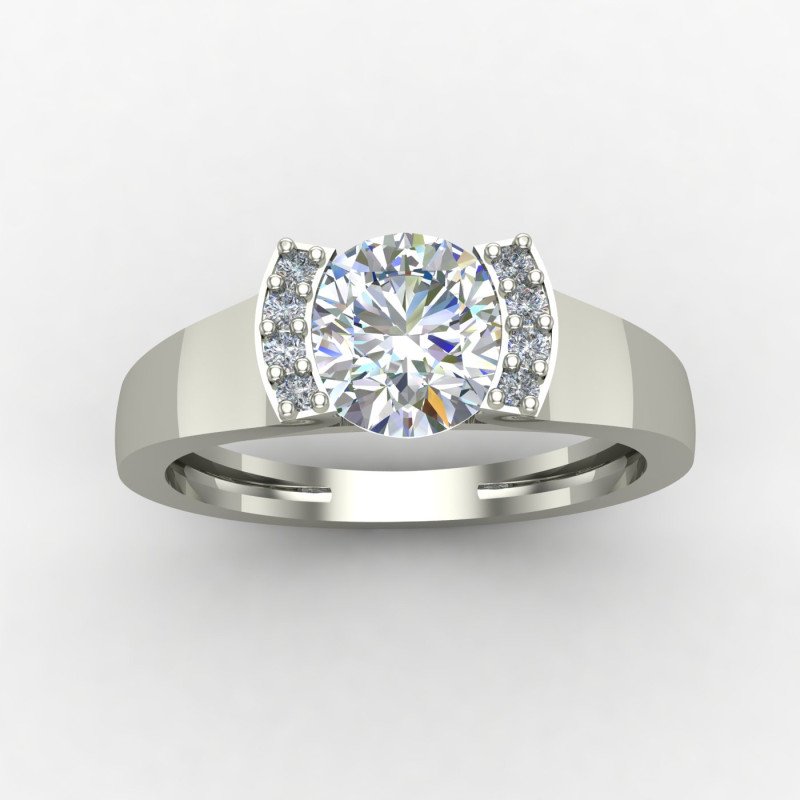 Vintage Style Solitaire Silver Ring