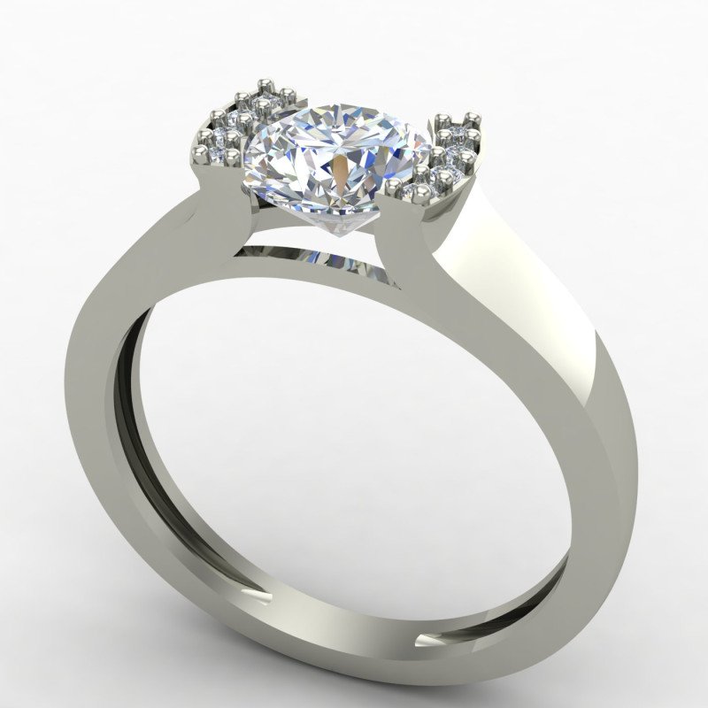 Vintage Style Solitaire Silver Ring