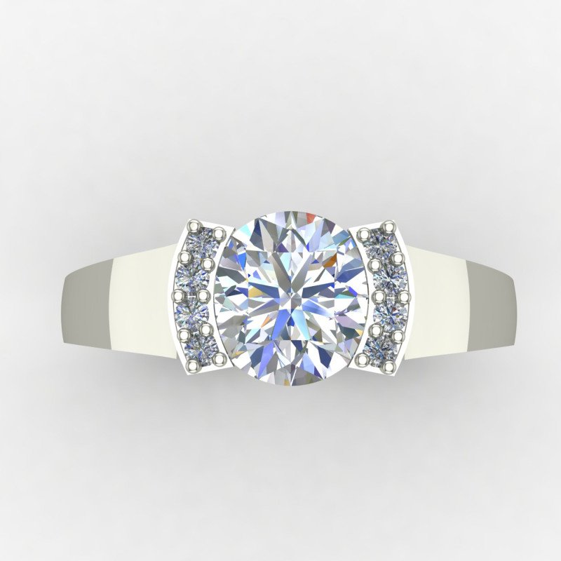 Vintage Style Solitaire Silver Ring
