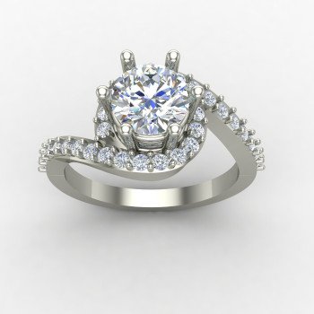 Cross Solitaire Ring