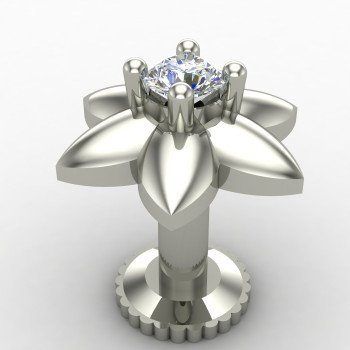 Star Screw Silver Nose Pin