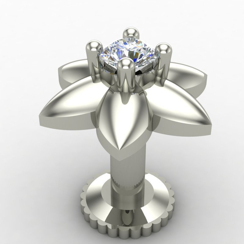 Star Screw Silver Nose Pin