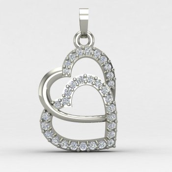 Double Heart Valentine Pendant