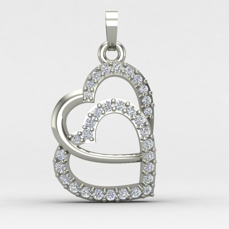 Double Heart Valentine Pendant