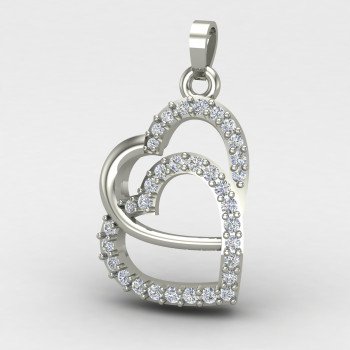 Double Heart Valentine Pendant