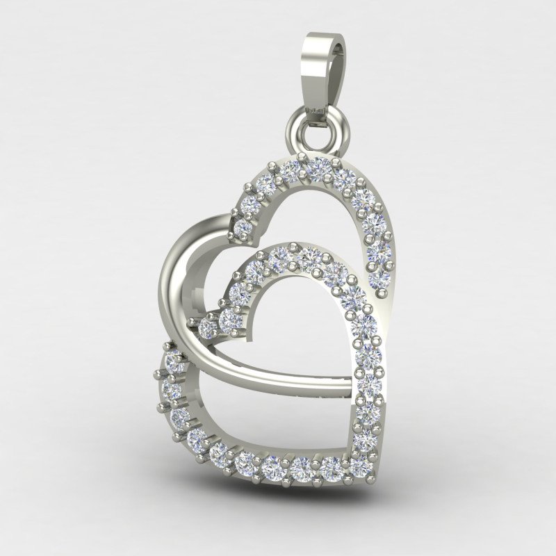 Double Heart Valentine Pendant