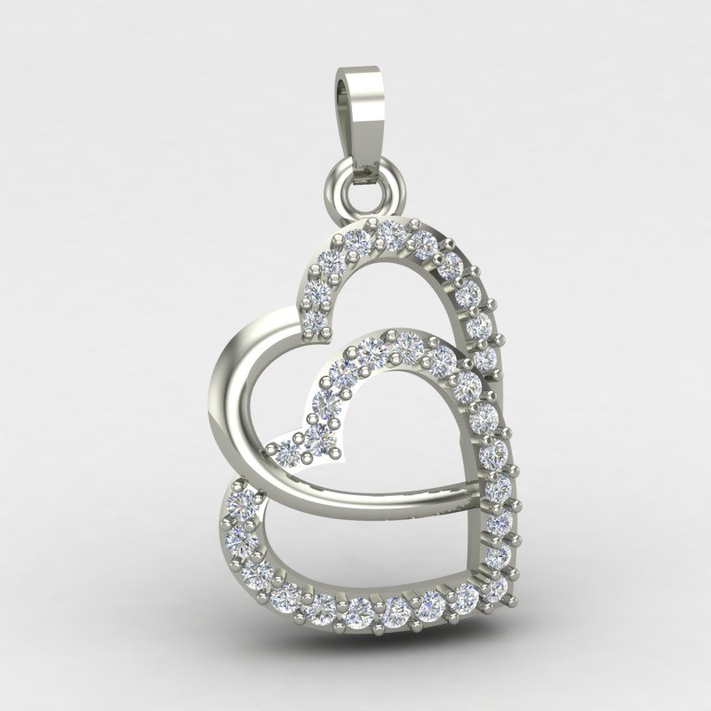 Double Heart Valentine Pendant