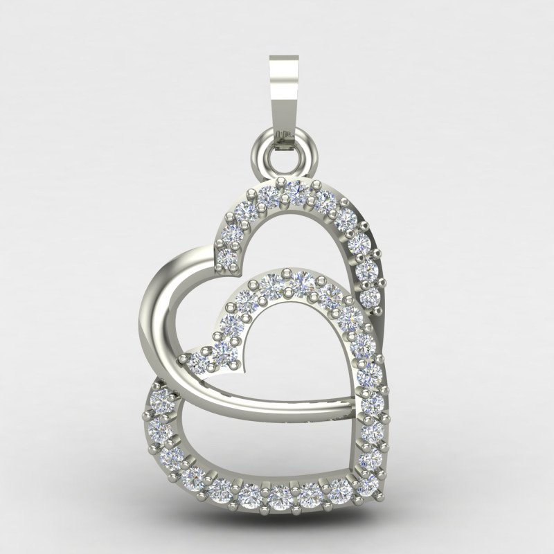 Double Heart Valentine Pendant