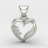 Three Stone Heart Pendant Three Stone Heart Pendant