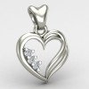 Three Stone Heart Pendant Three Stone Heart Pendant