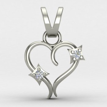 Women Heart Silver Pendant