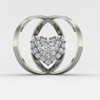 Round Heart Silver Pendant
