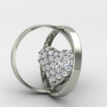Round Heart Silver Pendant