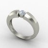 Wedding Silver Solitaire Ring