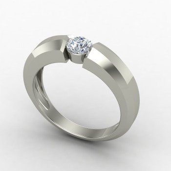 Wedding Silver Solitaire Ring