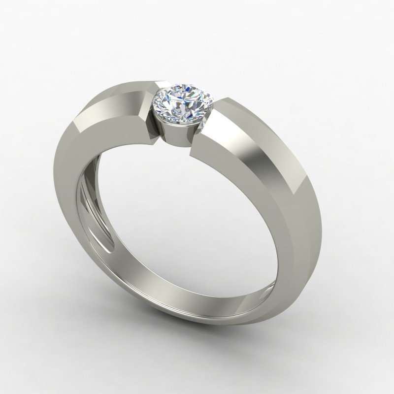 Wedding Silver Solitaire Ring