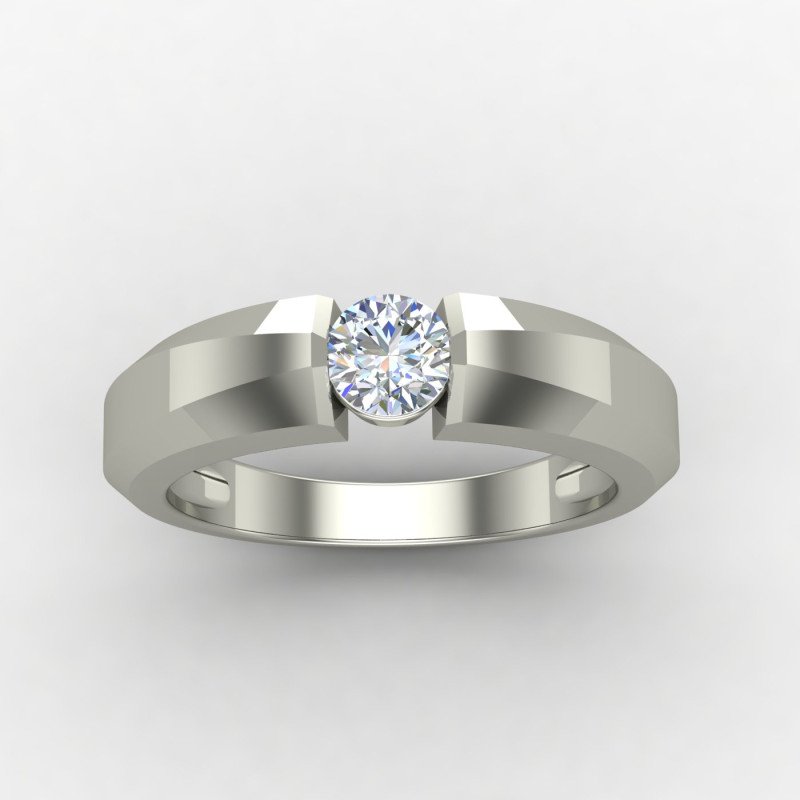 Wedding Silver Solitaire Ring