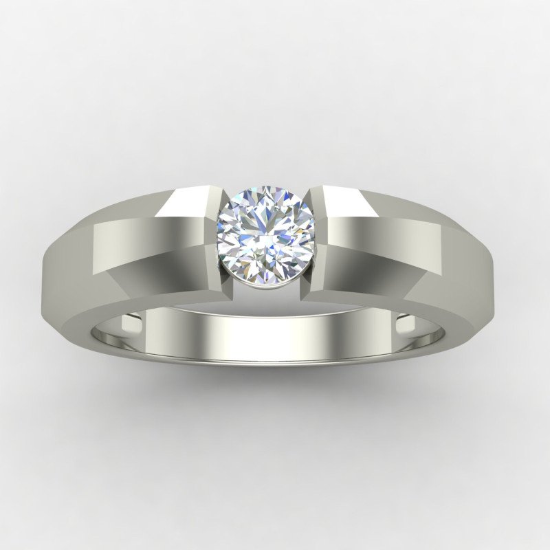Wedding Silver Solitaire Ring