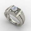 Men Silver Solitaire Ring