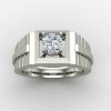 Men Silver Solitaire Ring