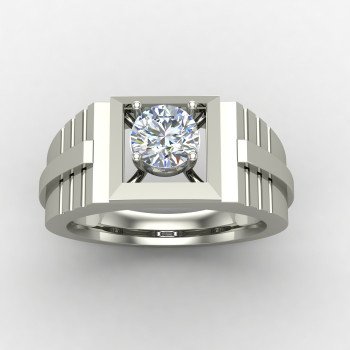 Men Silver Solitaire Ring Men Silver Solitaire Ring