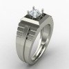 Men Silver Solitaire Ring