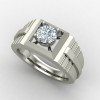 Men Silver Solitaire Ring