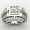 Silver Solitaire Wedding Ring