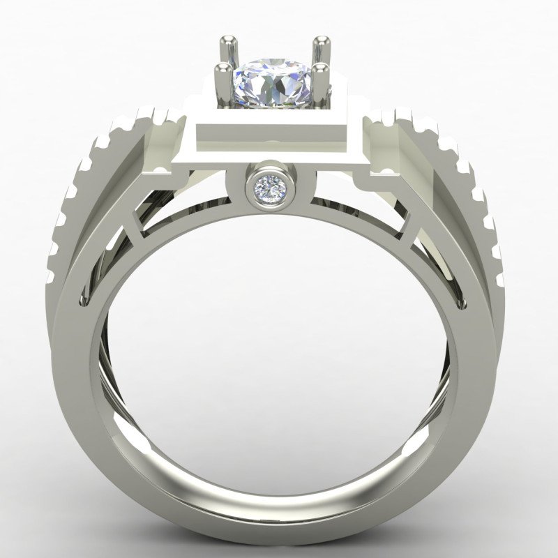 Silver Solitaire Wedding Ring