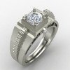 Silver Solitaire Wedding Ring