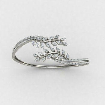 Leaves Silver Bangle for Women