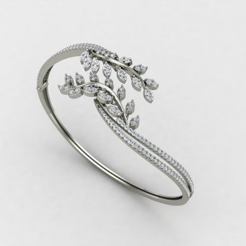 Leaves Silver Bangle for Women