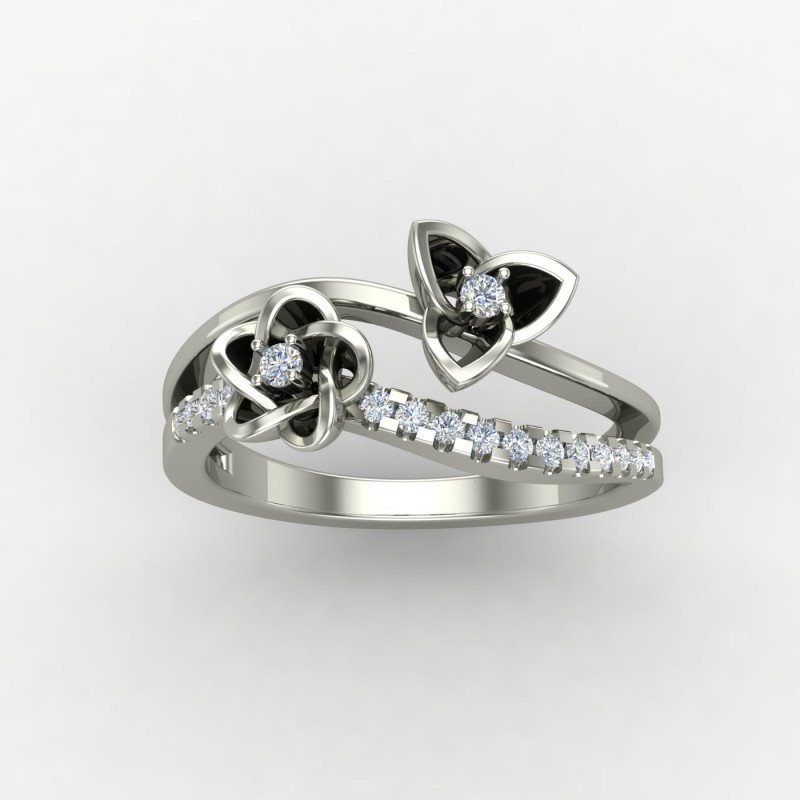 Silver Band Ring with Floral Etching Silver Band Ring with Floral Etching