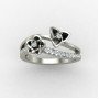 Silver Band Ring with Floral Etching